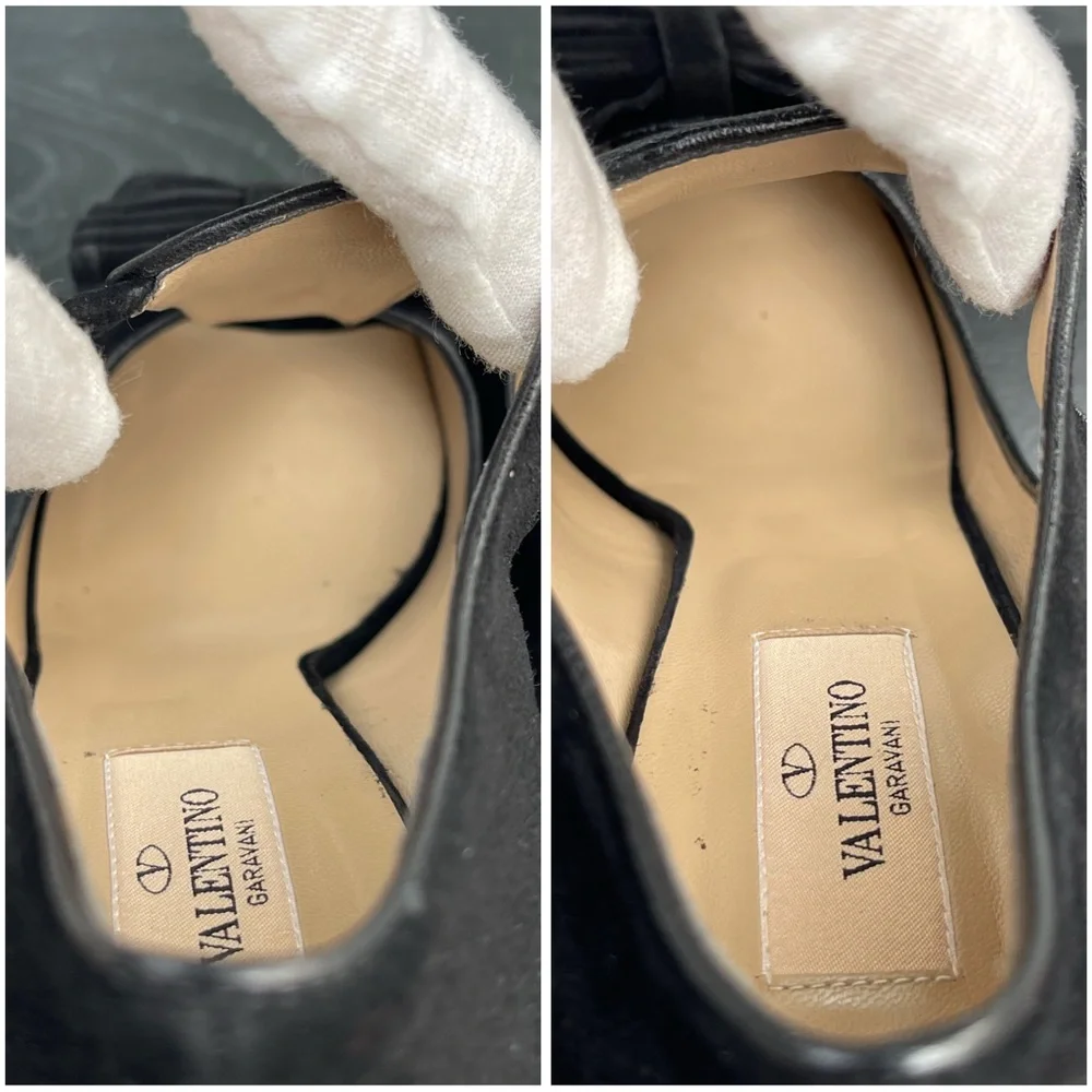 ❌SOLD❌Valentino Garavani Black Suede Peep-Toe Stiletto Platform Pumps - Picture 10 of 17